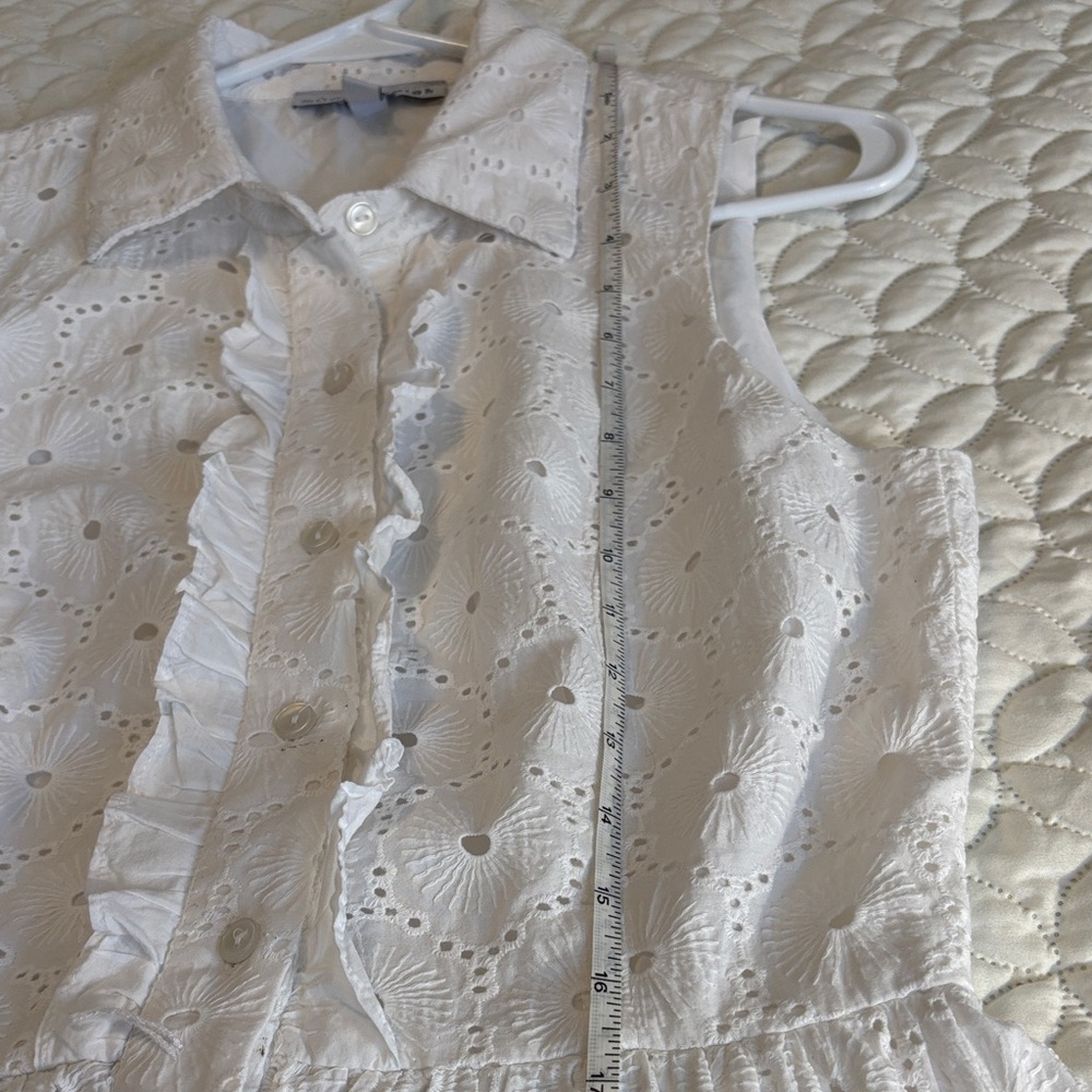 Madison Leigh White Eyelet Lace Dress Fully Lined Event Ready Size 8 EUC - Picture 8 of 11